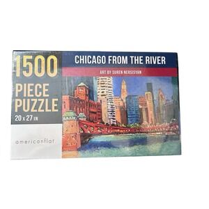 Jigsaw Puzzle 1500 Pcs "Chicago From the River" by Americanflat NEW